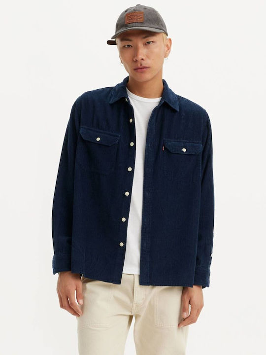 Jackson Worker Overshirt Long-sleeved Corduroy Shirt Navy Blue