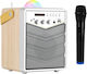 MusicMate MusicMate Karaoke Speaker with Wireless Microphone and Lighting Effects Apex Flex Beige