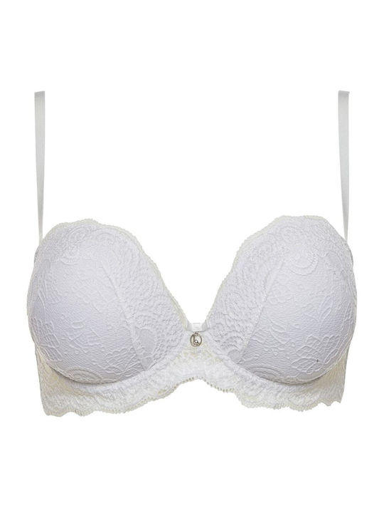 Lormar Push Up Strapless Bra White