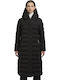 Women's Long Puffer Jacket for Winter Black
