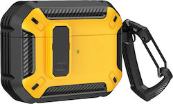 Hurtel Case Case Silicone with Hook in Yellow color for Apple AirPods 4