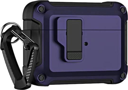 Hurtel Case Case Silicone with Hook in Purple color for Apple AirPods 4
