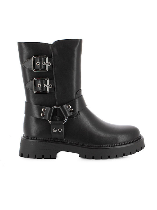Gold & Gold Boots Black