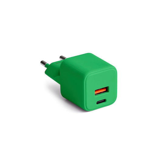 Colorum Φορτιστής με Ενσωματωμένο Καλώδιο 30W Power Delivery Πράσινος (GSM178773)