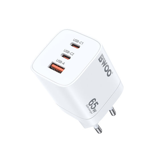 BWOO Φορτιστής Χωρίς Καλώδιο GaN 65W Power Delivery Πολύχρωμος (Fast)