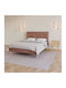 Fortuna Double Bed Upholstered with Fabric Terra Cotta for Mattress 160x200cm
