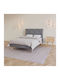 Fortuna Double Bed Upholstered with Grey Fabric for Mattress 140x200cm
