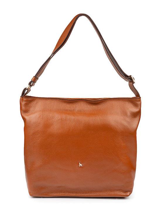 Leder Damentasche Schultertasche Tabac Braun