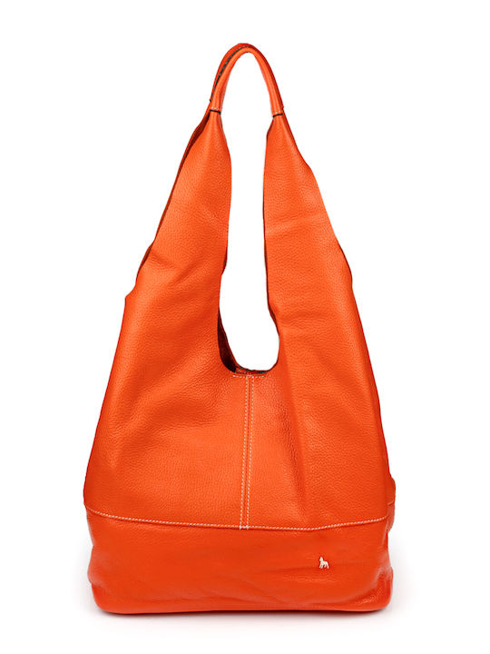 Set Leder Damentasche Schultertasche Orange