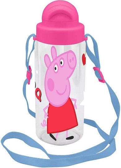 Kids Licensing Детска Бутилка За Вода Peppa Pig Пластмаса със Сламка 500ml