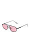 JohNocera Unisex Sunglasses with Black Metal Frame and Pink Polarized Lens JN-advance-c11
