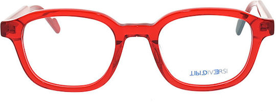 Tipi Diversi Damen Acetat Brillengestell Rot TIPIDIVERSI TD646403