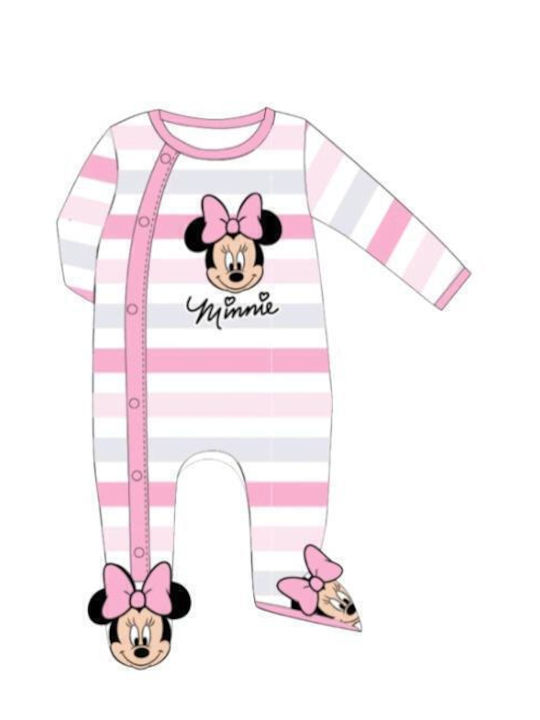 Disney Minnie Бебешко Боди Дълъг ръкав Бяло-розово