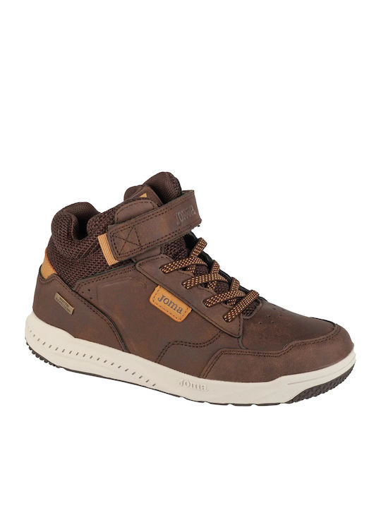 J.torcon Jr Παιδικά Sneakers High με Σκρατς Καφέ