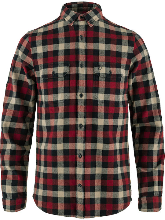 Skog Long-sleeved Flannel Shirt Dark Navy-red