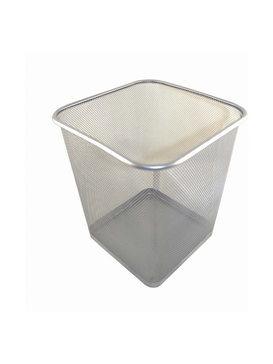 Sidirela Metal Office Waste Bin Silver 21x21x28cm