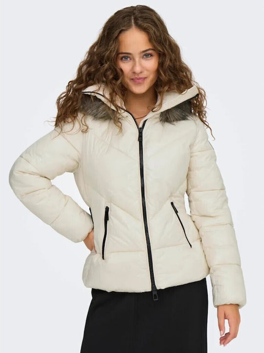 Only Kurz Damen Puffer Jacke für Winter White 15322003 Skroutz