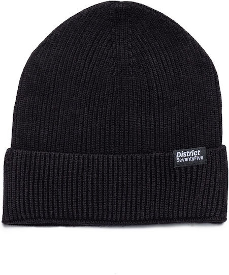 Beanie Beanie with Rib Knit in Black color