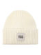 Chunky Beanie Γυναικείος Σκούφος με Rib Πλέξη σε Λευκό χρώμα