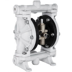 Air-Operated Double Diaphragm Pump Vevor 1/2" Polypropylene 2.5 Gpm 80 Psi PTFE Oil & Low Viscosity Fluids Ybgmbqby-15pp0001v0