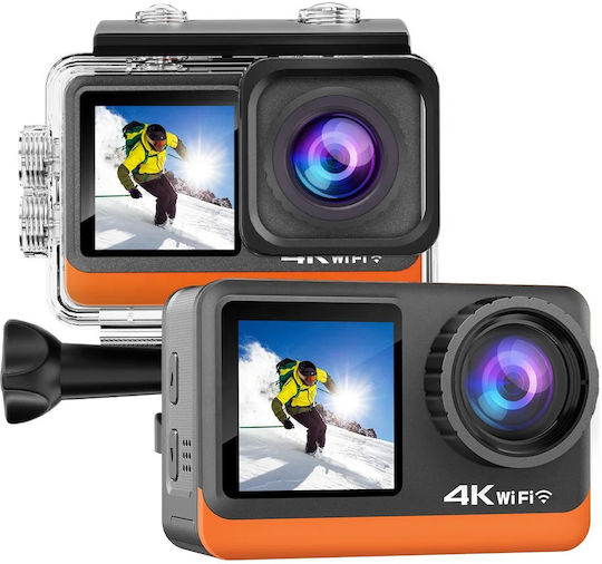 idl-Q80TR 32GB Cameră de Acțiune 4K Ultra HD Subacvatică (cu Carcasă) cu Ecran 2" și Wi-Fi Neagră