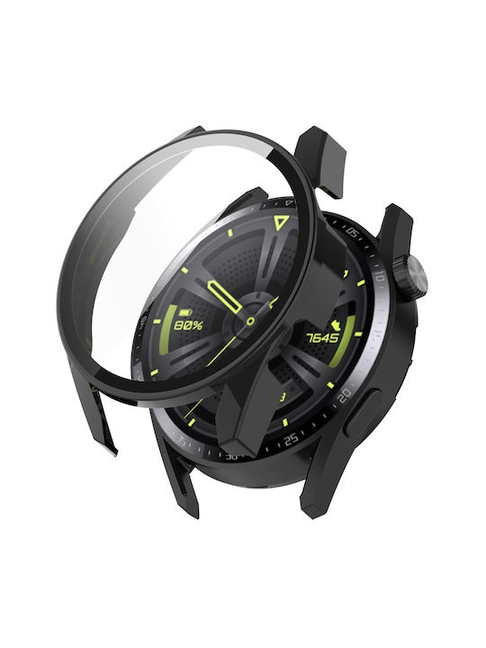 Techsuit Defense360 Pro Plastic Case with Glass in Black color for Huawei Watch GT 3 (46mm)