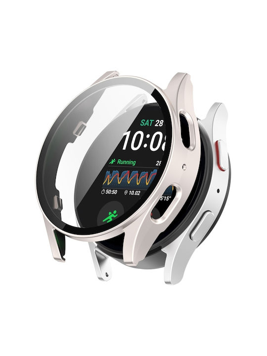 Пластмасов Калъф със Стъкло в Сребрист цвят за Samsung Galaxy Watch 7 40мм
