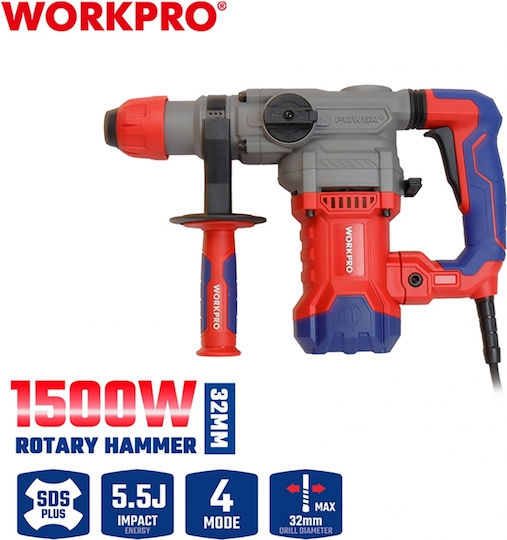 WorkPro Impact Demolition Hammer Electric 1500W with Chuck SDS Plus WP470401CE