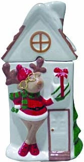 JK Home Decoration Weihnachtliche Keksdose Weiß L22xB12.5xD11cm.