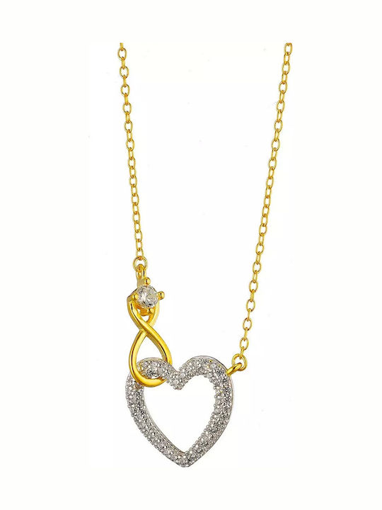 Oxzen Necklace with design Heart from Silver wi...