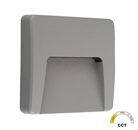 Adeleq Επιτοίχια Εξωτερική Πλαφονιέρα LED IP65 3W με Ρυθμιζόμενο Λευκό Φως