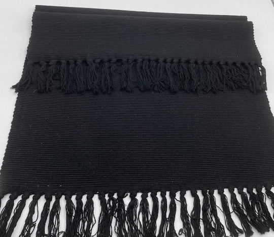 Natural Home Covor Rectangular Bumbac cu franjuri Negru