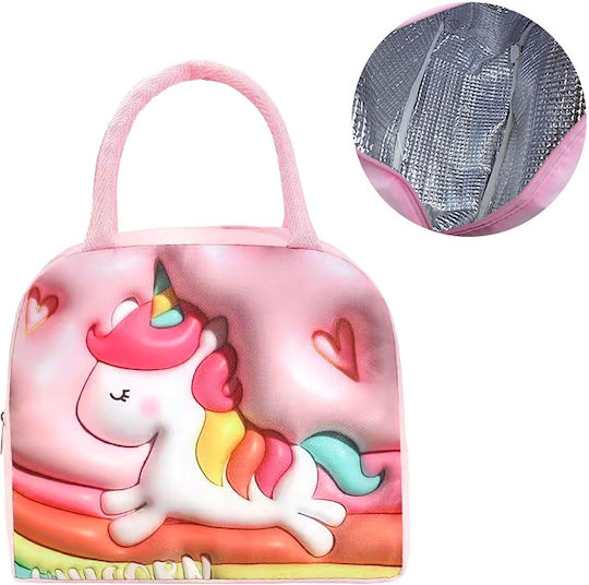 Kinder Lunchtasche Handtasche Rosa Einhörner 20x11x22cm