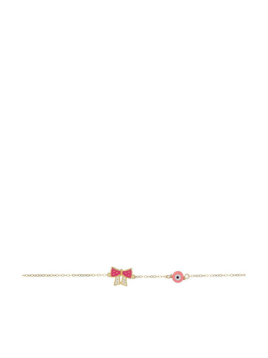 Papoulidis Jewellery Kinderarmband aus Gold 9K mit Böses Auge