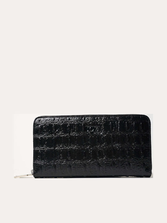 Large Leather Women's Wallet Classic Black