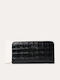 Large Leather Women's Wallet Classic Black