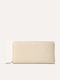 Large Leather Women's Wallet Classic Beige