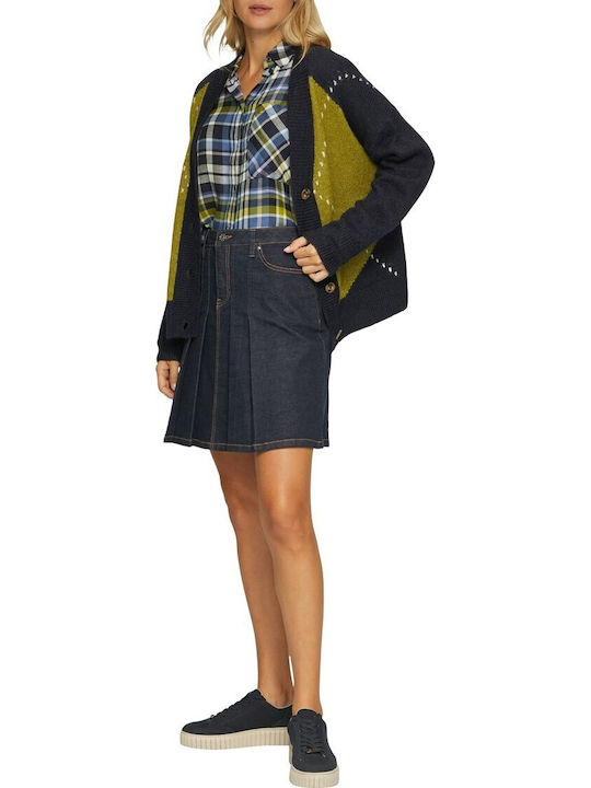 s.Oliver Women's Checked Long Sleeve Shirt Blue