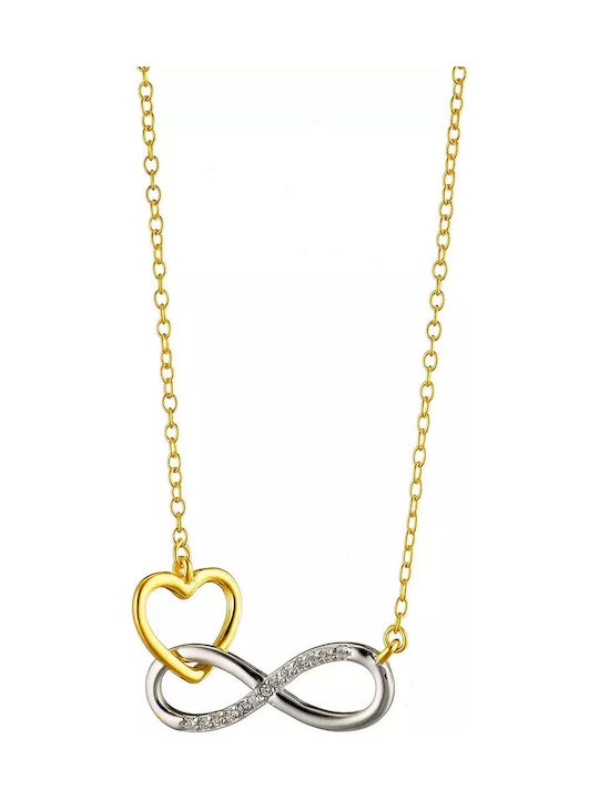 Oxzen Necklace Infinity from Gold Plated Silver