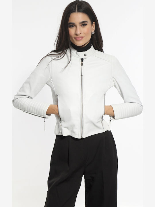 Newton Leather Crop Δερμάτινο Γυναικείο Μπουφάν...