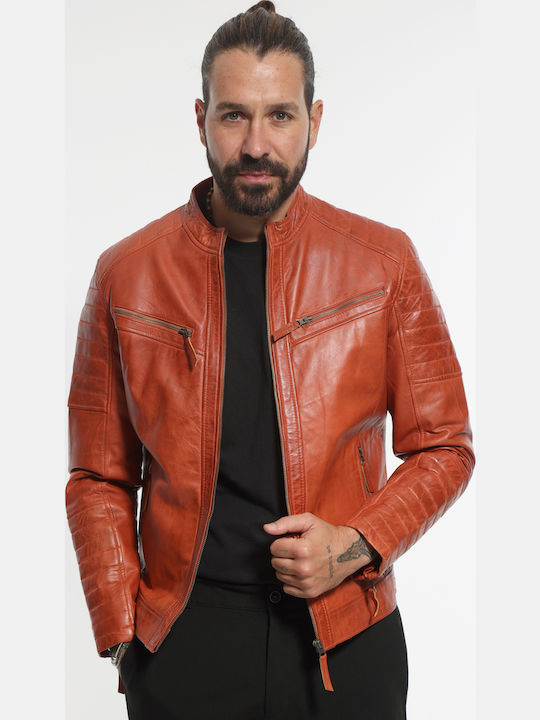 Newton Leather Geci Piele Biker Portocaliu