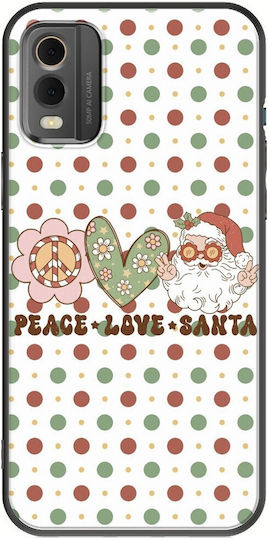 Frieden Liebe Santa Nokia C32 Schwarzes TPU Schwarzes Silikon