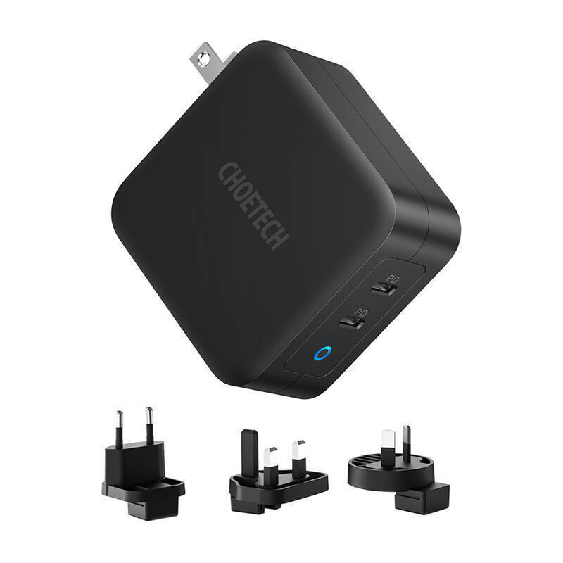 Φορτιστής δικτύου GaN Choetech PD6008 2xUSB-C PD 100W GaN 2xUSB-C