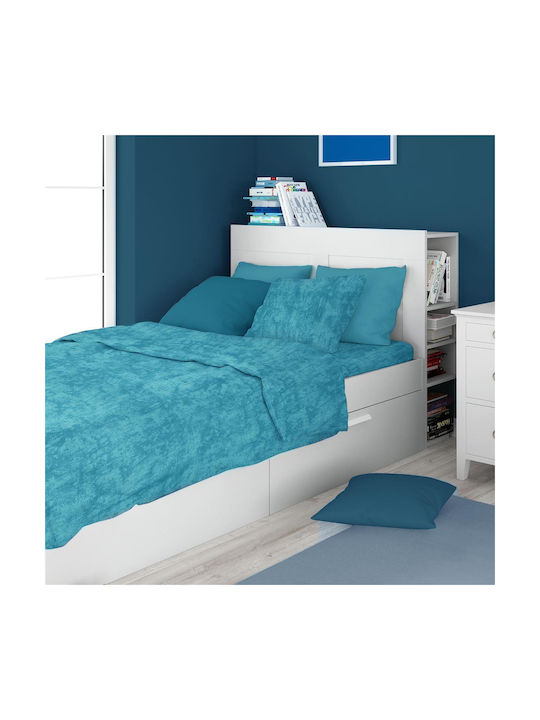 Dimcol Σετ Σεντόνια Μονά Βαμβακερά Turquoise 160x240cm 2τμχ