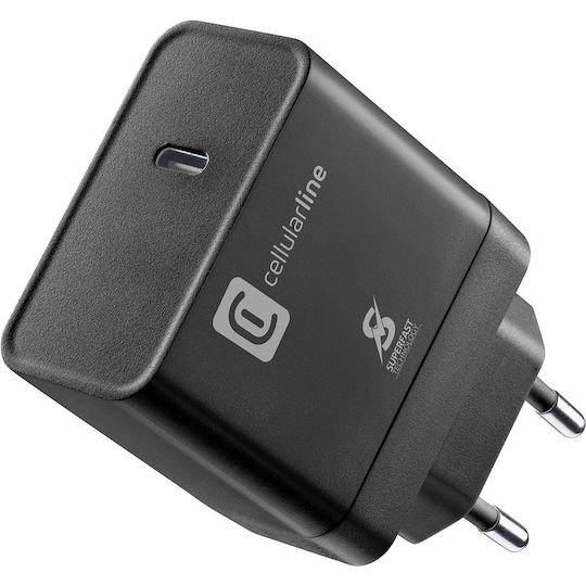Cellular Line Φορτιστής Χωρίς Καλώδιο με Θύρα USB-C 45W Power Delivery Μαύρος