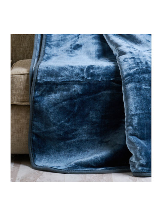 Cokitex Silk Touch Samtige Decke Übergröße 220x240cm Blau