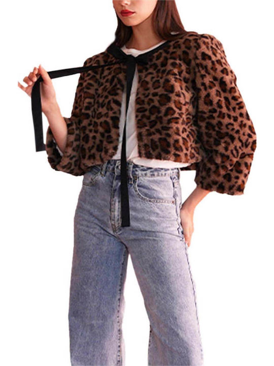 Madame Shou Shou Γυναικεία Ζακέτα Animal Print