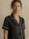 Silky Satin Pyjamas 'Themis' Dark Blue