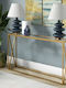 Kantoo Console Table Metal with Glass Surface Gold Shade L120xW25xH75cm