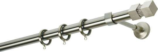 Zogometal Metallic Curtain Pole Double with Rail Φ25mm 160cm Nickel Matte